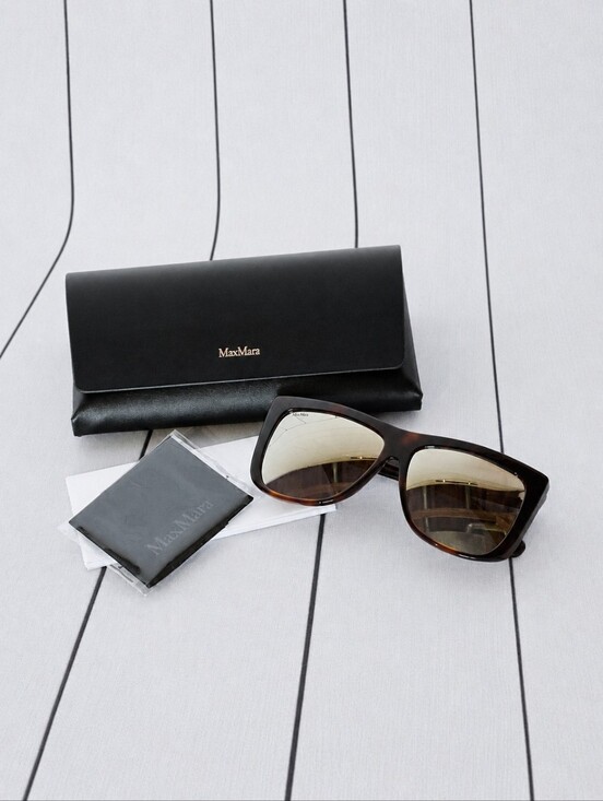 MaxMara Accessories - MaxMara MM0066 Lee1 Tortoise Square Sunglasses Gold Mirror Lens w/ Case